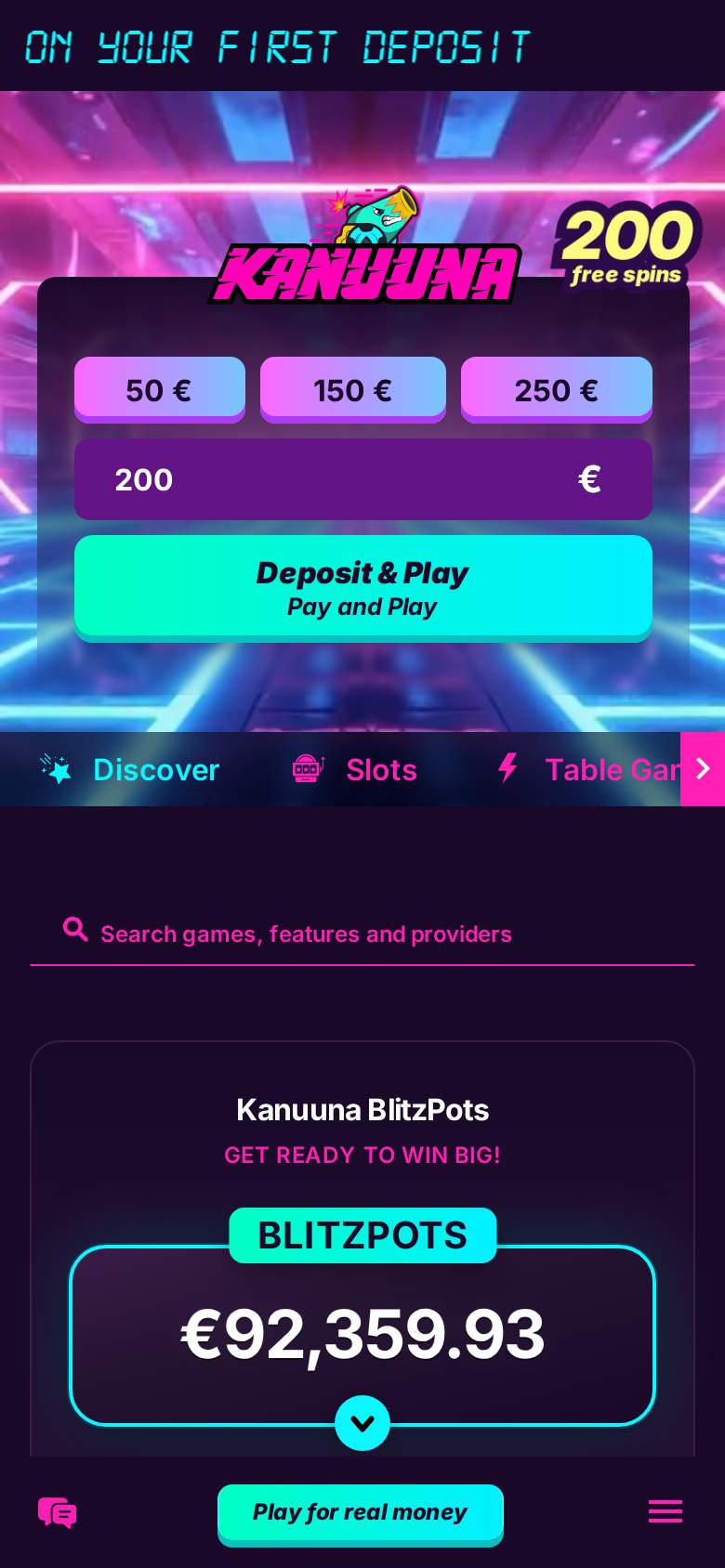 Kanuuna — mängulobby