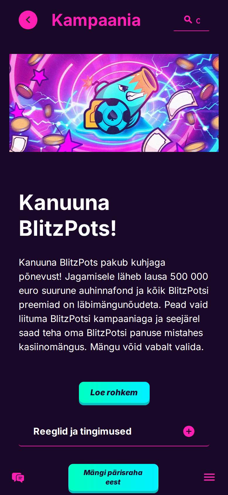 Kanuuna — pakkumiste leht