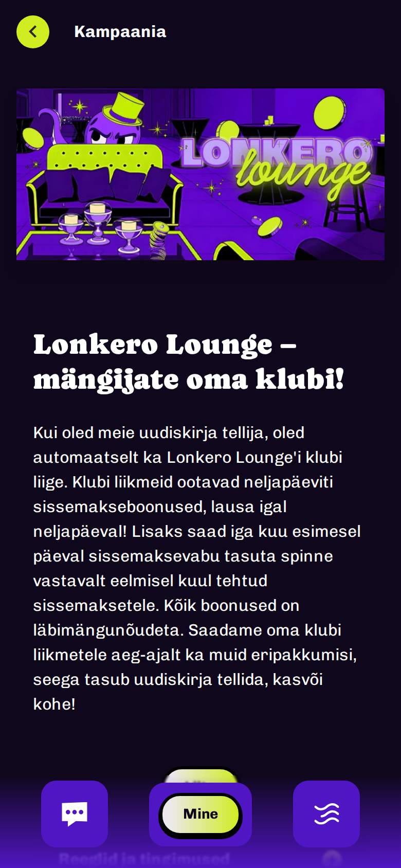 Lonkero — pakkumiste leht