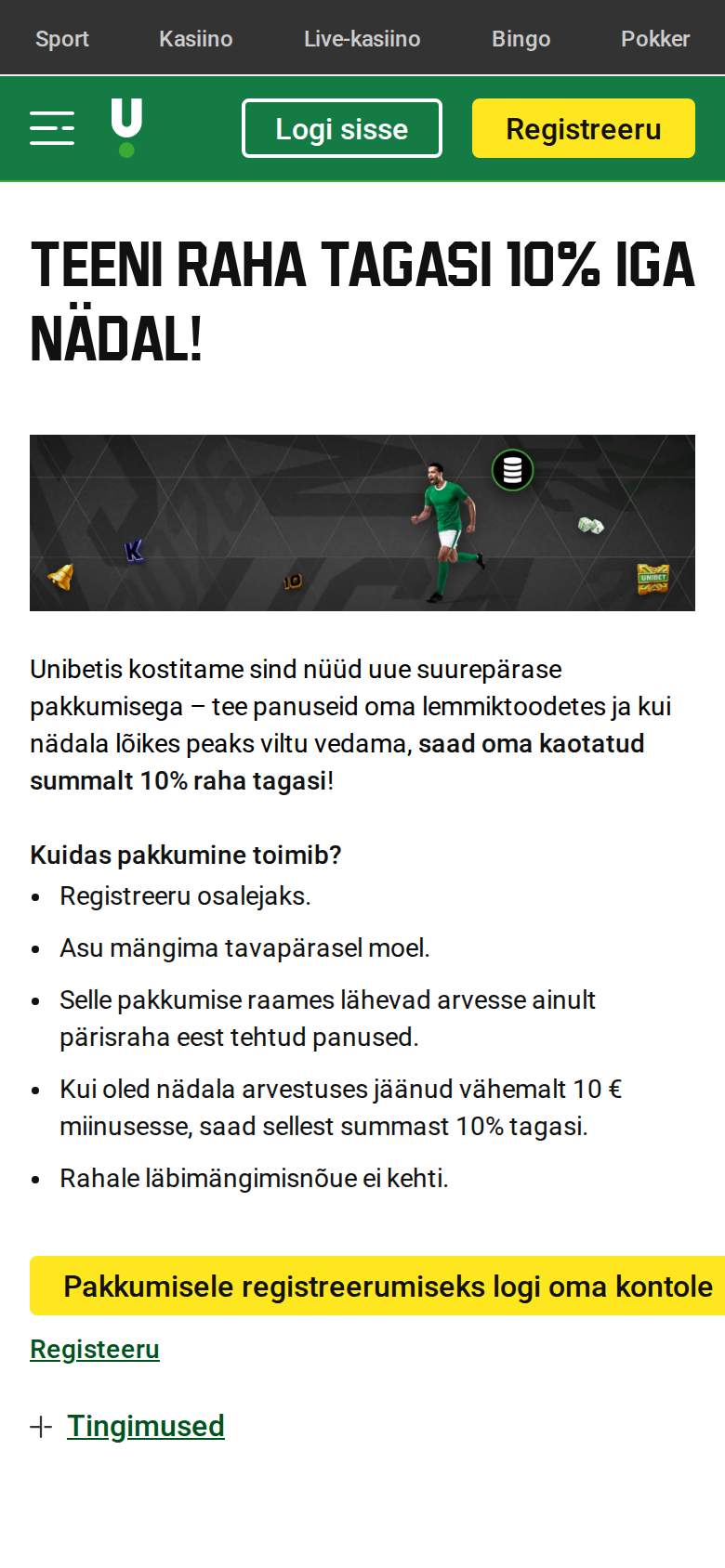 Unibet — pakkumiste leht